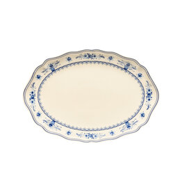 Ovale schaal 32 cm Vila beige-blauw