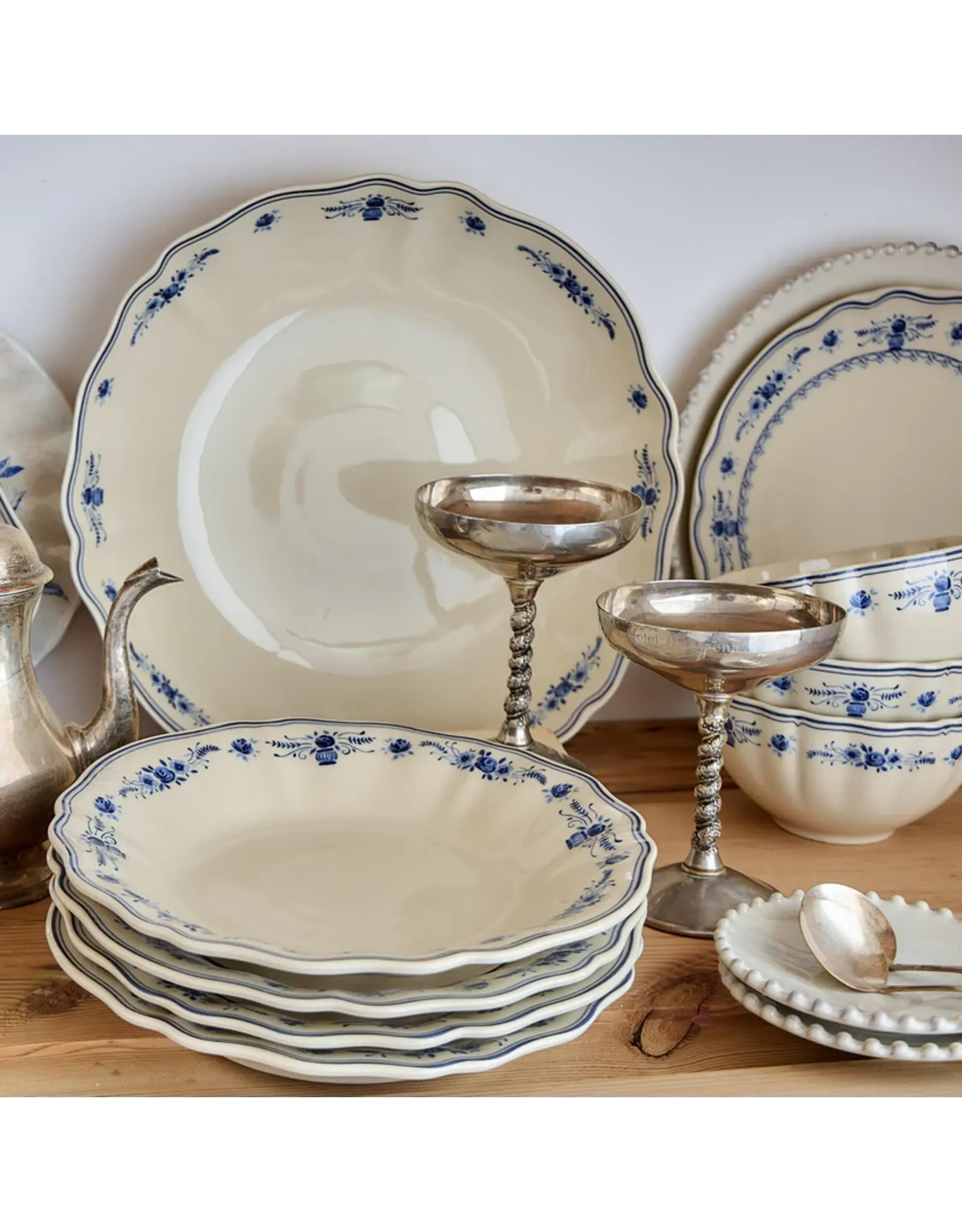 Pastabord 25cm Vila beige-blauw