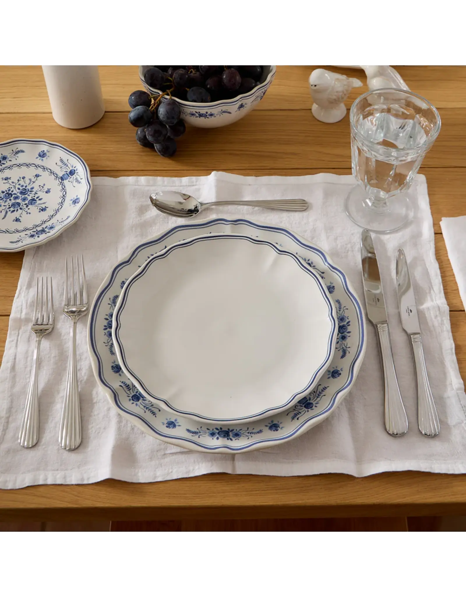 Ontbijtbord 21cm Vila wit-blauw rand