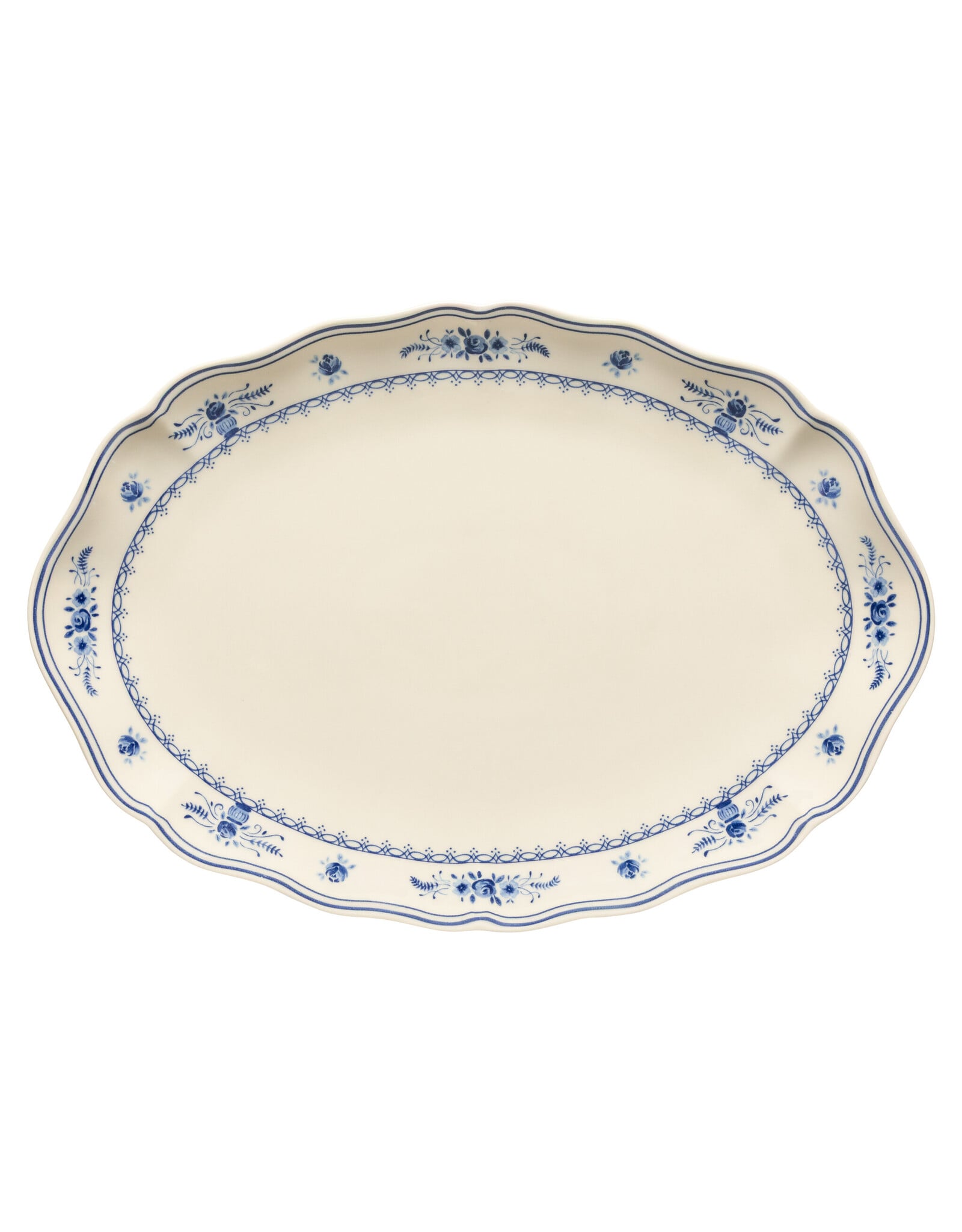 Ovale schaal 40 cm VILA Beige-blauw