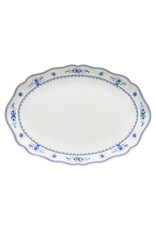 Ovale schaal 40 cm VILA wit-blauw