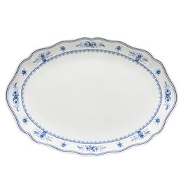 Ovale schaal 40 cm VILA wit-blauw