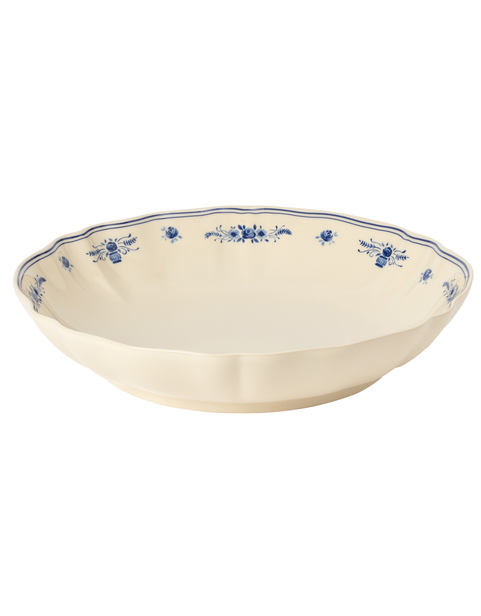 Ronde schaal 34 cm VILA beige-blauw