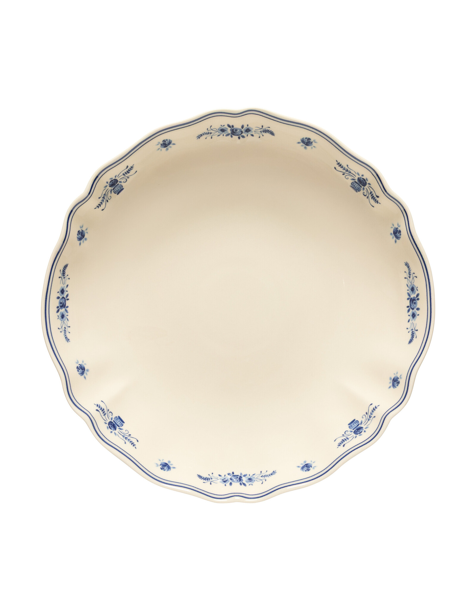 Ronde schaal 34 cm VILA beige-blauw