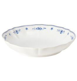 Ronde schaal 34 cm VILA wit-blauw