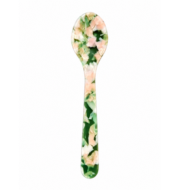 Acryl lepeltje groen parelmoer per 6