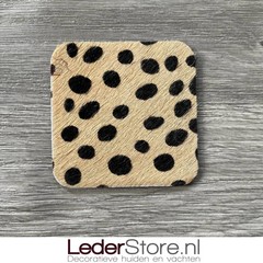 Koeienhuid onderzetters cheetah print 10x10cm