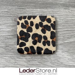 Cowhide coasters leopard print 10x10cm