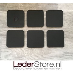 Goatskin coasters brown beige 10x10cm