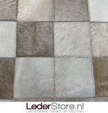Cowhide patchwork taupe / champage tones 240x180cm