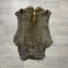 Rabbit fur brown grey 50x35cm