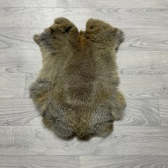 Rabbit fur brown grey 45x35cm