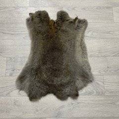 Rabbit fur brown grey 45x40cm