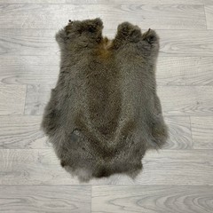 Rabbit fur brown grey 50x35cm