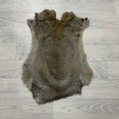 Rabbit fur brown grey 50x35cm