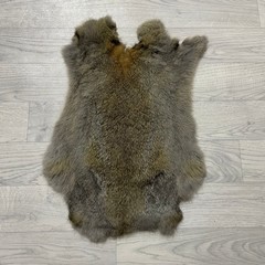 Rabbit fur brown grey 50x35cm