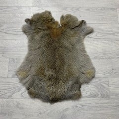 Rabbit fur brown grey 45x40cm