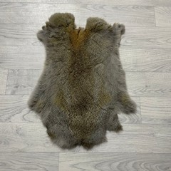 Rabbit fur brown grey 50x40cm