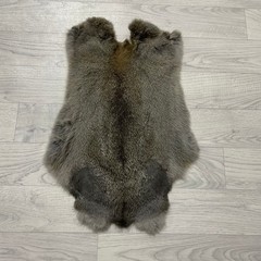 Rabbit fur brown grey 50x35cm