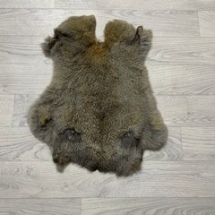 Rabbit fur brown grey 50x40cm