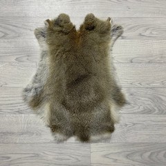 Rabbit fur brown grey white 50x35cm