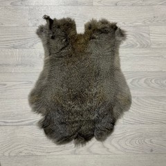 Rabbit fur brown grey 45x35cm
