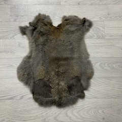 Rabbit fur brown grey 45x35cm