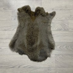 Rabbit fur brown grey 50x35cm