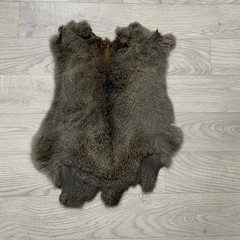 Rabbit fur brown grey 45x35cm