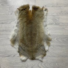 Rabbit fur brown grey cream 50x35cm