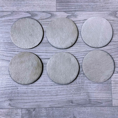 Cowhide coasters white 10x10cm