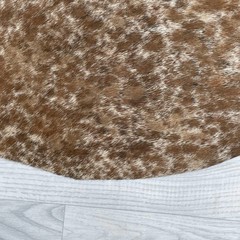 Koeienhuid bruin wit 230x225cm XL