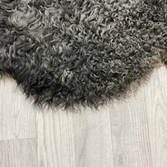 Sheepskin Gotland grey white 110x85cm M