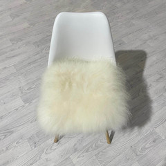 Sheepskin chair cushion white Icelandic square 40x40cm