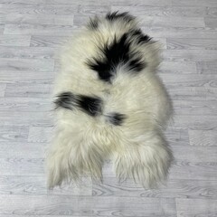 Icelander sheepskin black brown cream 115x70cm M