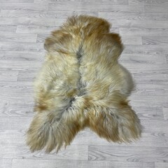 Icelander sheepskin white cream brown beige 120x75cm L