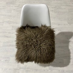 Sheepskin chair cushion bronze square 40x40cm