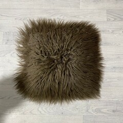 Sheepskin chair cushion bronze square 40x40cm