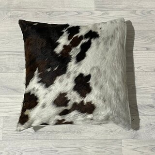 Koeienhuid kussen bruin zwart wit Normandiër 50x50cm