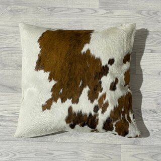 Koeienhuid kussen bruin zwart wit Normandiër 50x50cm