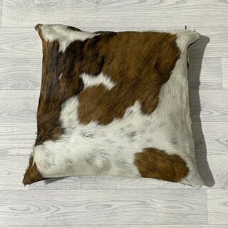 Koeienhuid kussen bruin zwart wit Normandiër 50x50cm