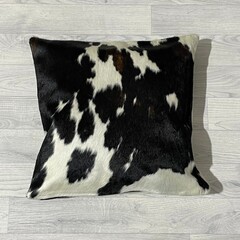 Cowhide cushion brown black white Norman 50x50cm