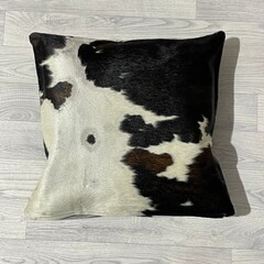 Cowhide cushion brown black white Norman 50x50cm