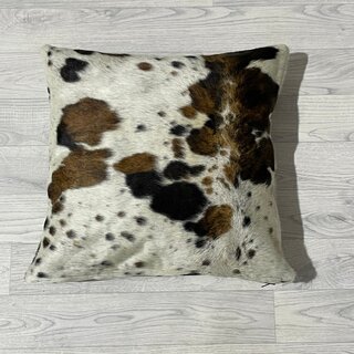 Koeienhuid kussen bruin zwart wit Normandiër 50x50cm