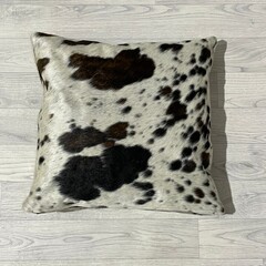 Cowhide cushion brown black white Norman 50x50cm