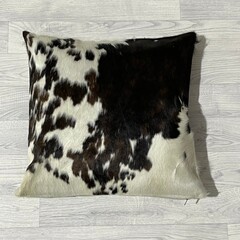 Cowhide cushion brown black white Norman 50x50cm