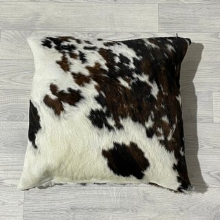 Koeienhuid kussen bruin zwart wit Normandiër 50x50cm