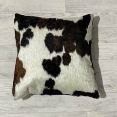 Cowhide cushion brown black white Norman 50x50cm