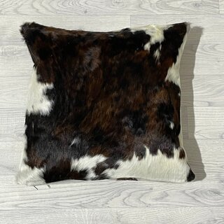 Koeienhuid kussen bruin zwart wit Normandiër 50x50cm