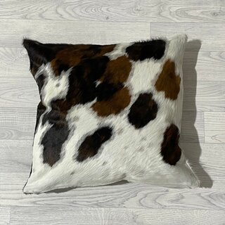 Koeienhuid kussen bruin zwart wit Normandiër 50x50cm